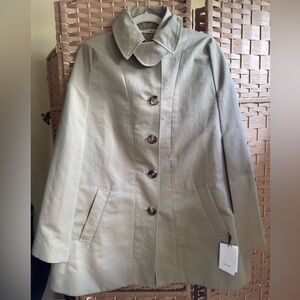 NWT CELINE Phoebe Philo Beige Khaki Cotton Silk Jacket Coat Poncho Cape Sz 34